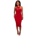 Anica Red Strappy Halter Neck Dress #Midi Dress #Red